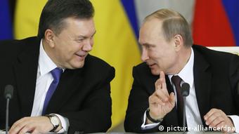 Виктор Янукович и Владимир Путин на встрече в Москве