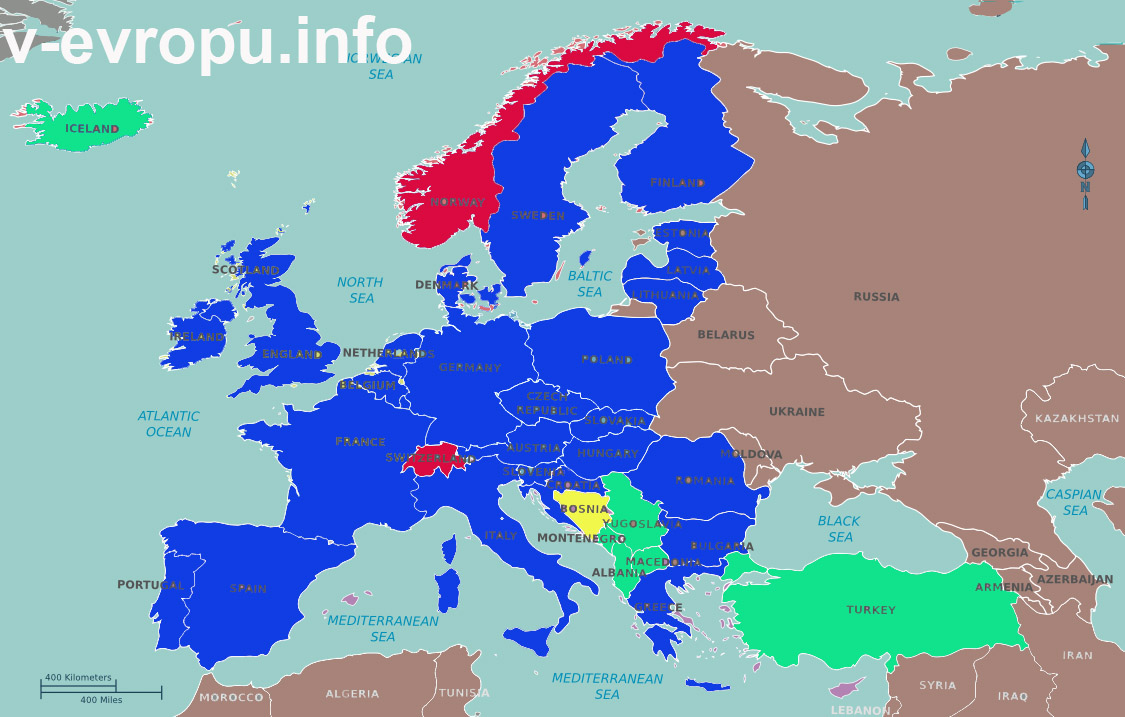 Карта евросоюза на карте мира